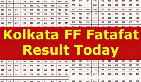 kolkata fatafat ghosh babu result